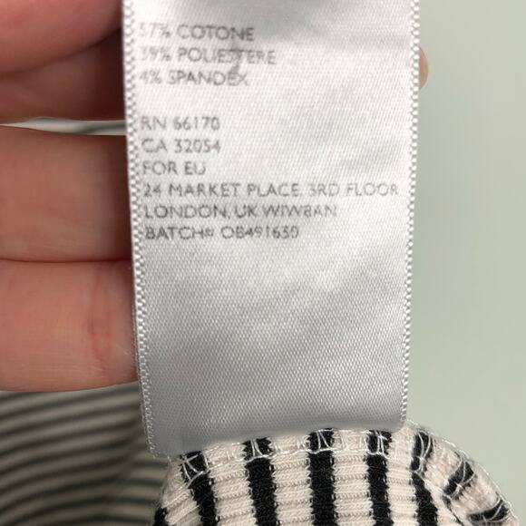 Silence + Noise Ivory Black Striped Stretch Harness Backless Night Out Dress M - Picture 13 of 16